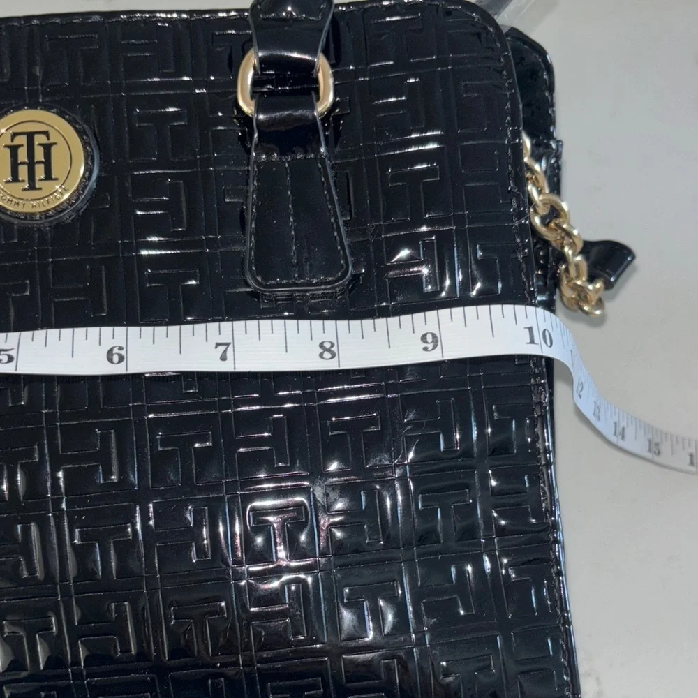 Tommy Hilfiger Black Embossed Satchel